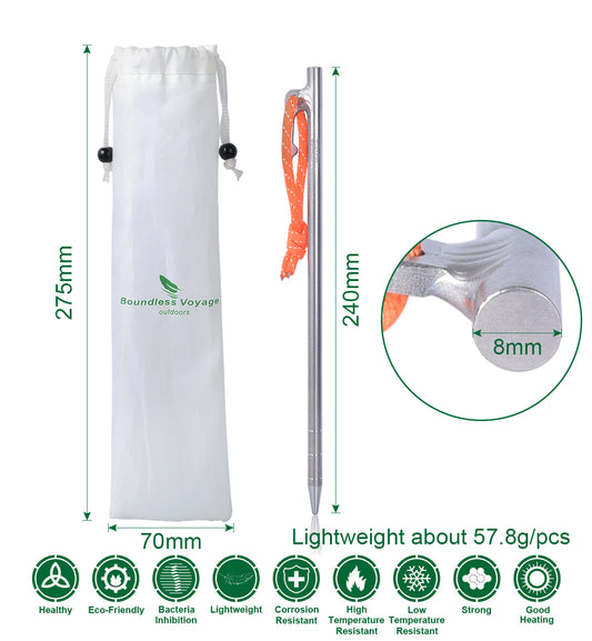 Ultra-Durable Titanium Tent Pegs | Lightweight, Rust-Resistant & Strong for Camping, Hiking & Outdoor Adventures