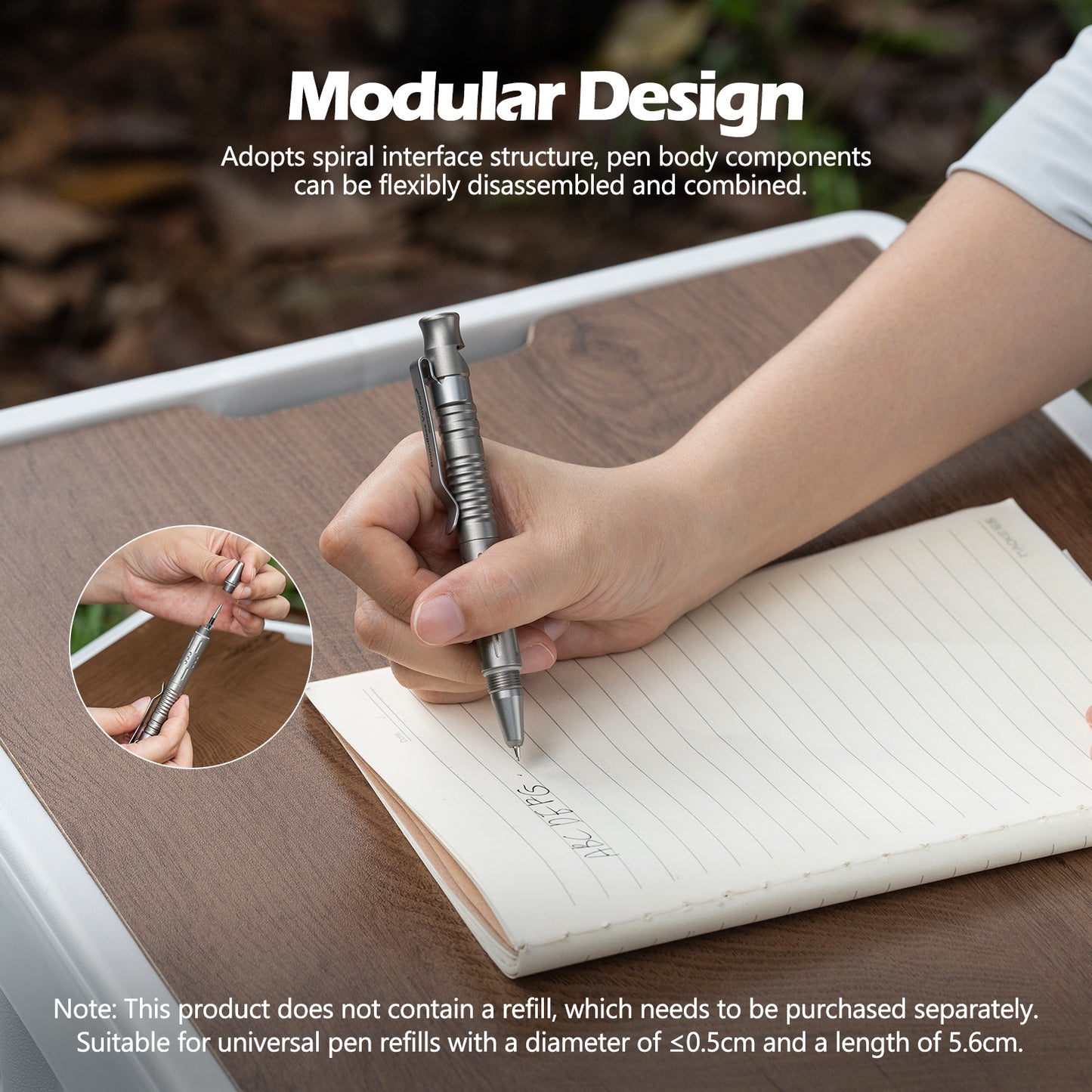 Boundless Voyage Titanium Multifunctional Pen 3-in-1 Outdoor Whistle + Car Window Breaker + Survival Self-Defense Tool