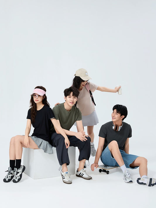 Summer Ice Silk Quick Dry T-Shirt Unisex Short Sleeve Lightweight Breathable Sports Top for Running & Fitness