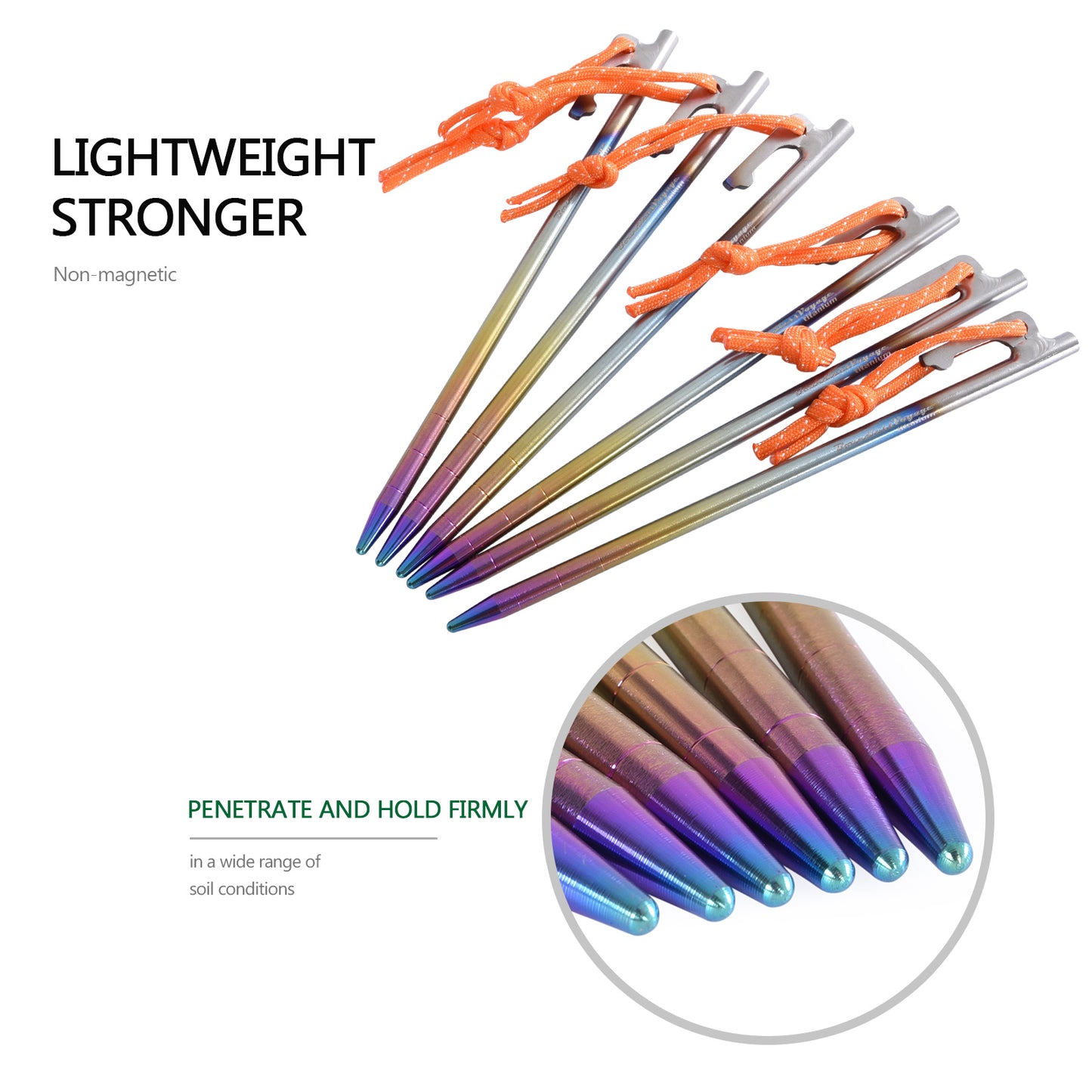 Titanium Tent Pegs | Ultra-Durable, Lightweight & Rust-Resistant for Secure Grounding on Outdoor Adventures