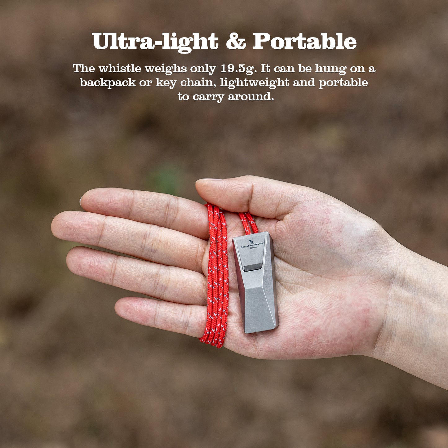 Boundless Voyage Titanium Whistle Emergency Survival Safety Whistles with Lanyard Loud for Outdoor Camping Hiking Coaches Training Sports Keychain Whistle