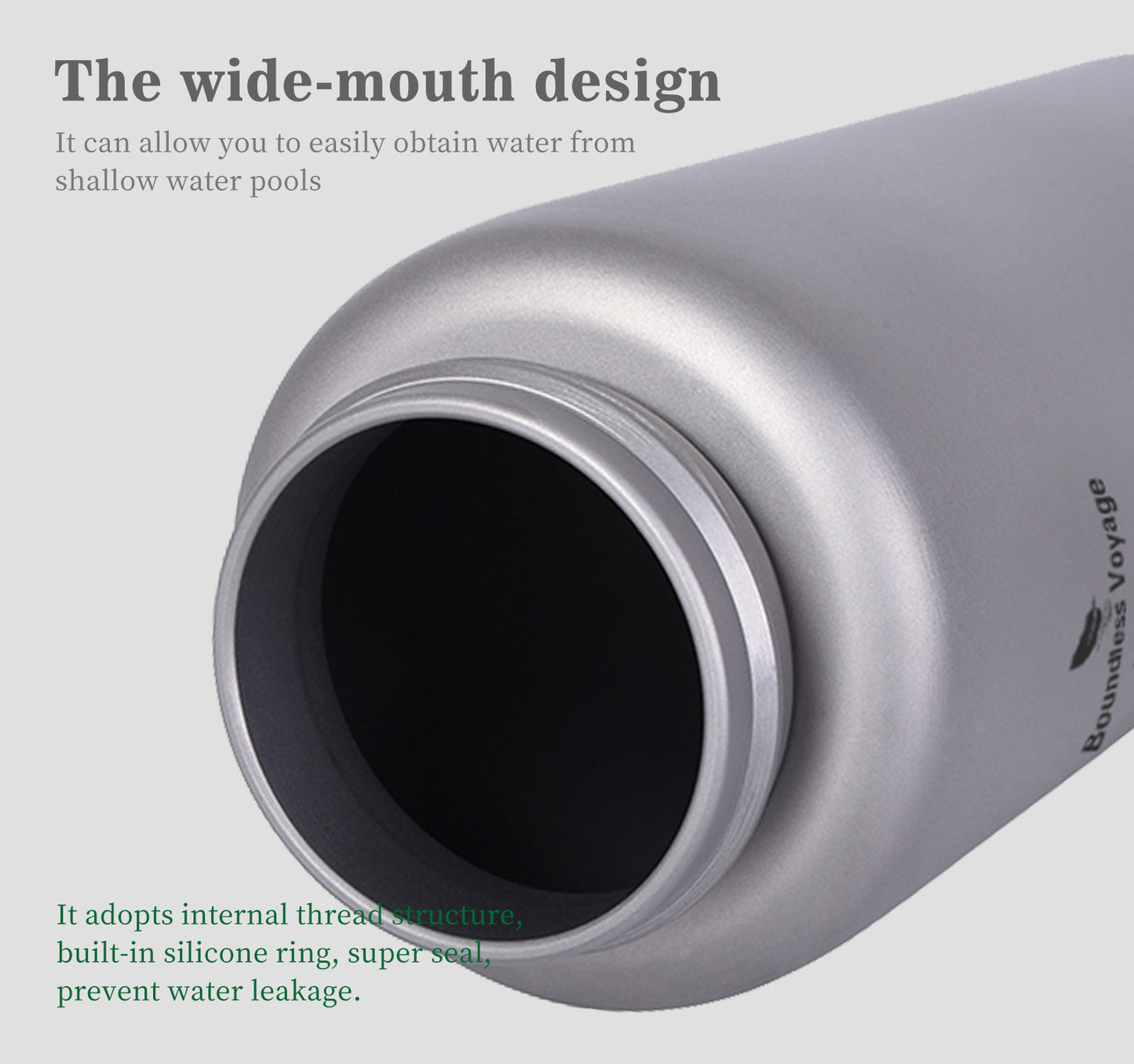 Boundless Voyage Titanium Bottle with Nesting Cup Lightweight Portable for Hiking Camping Picnic