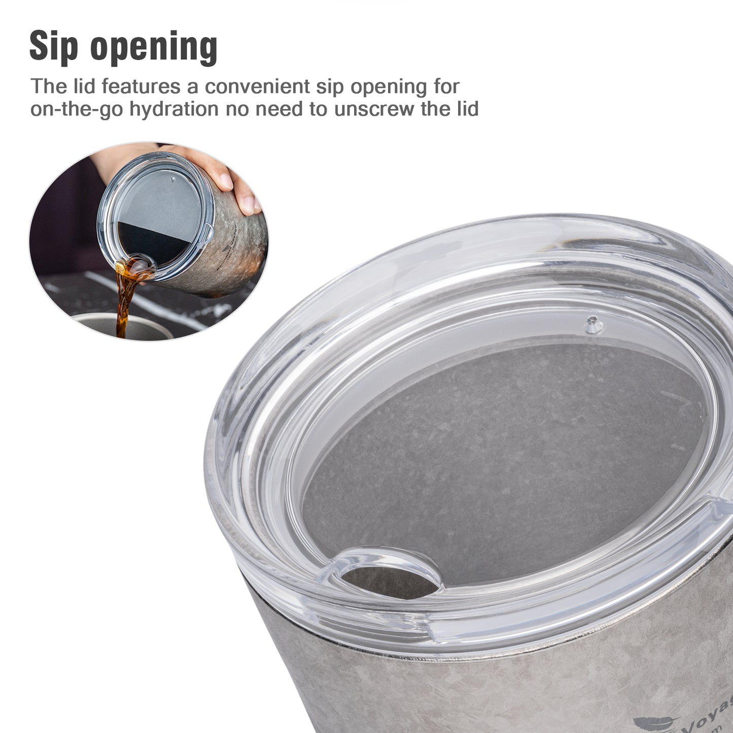 Boundless Voyage Titanium Double-Walled Coffee Cup with Lid Wine Tea Water Mug 240ml