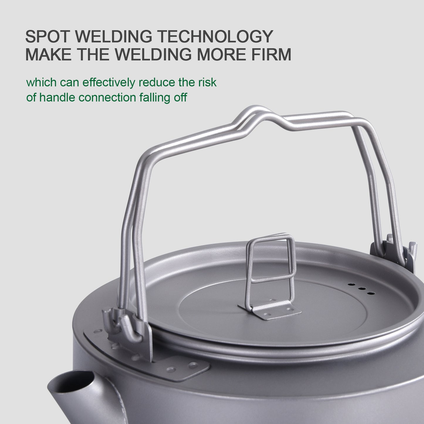 Titanium 1L Kettle with Folding Handle Filter Ultralight Big Capacity Pot For Outdoor Camping