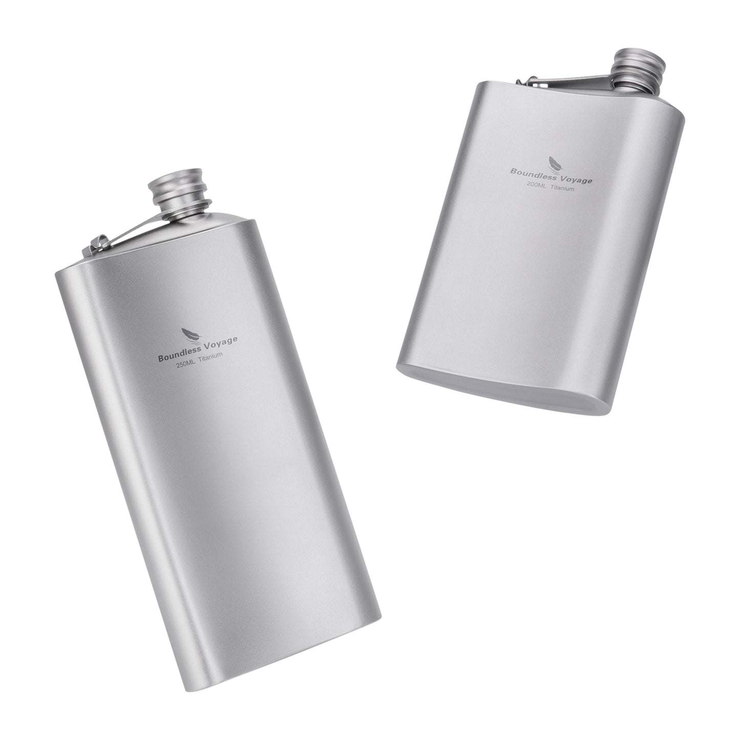 Boundless Voyage Titanium Flask 200ml- Ultralight & Durable Camping Essential - Flavor-Resistant Flask Bottle for Whiskey Vodka Wine Outdoor Travel Equipment