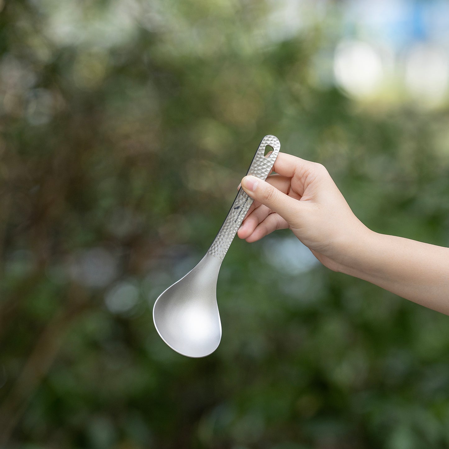Boundless Voyage Titanium Soup Spoon Ladle with a Hanging Hole