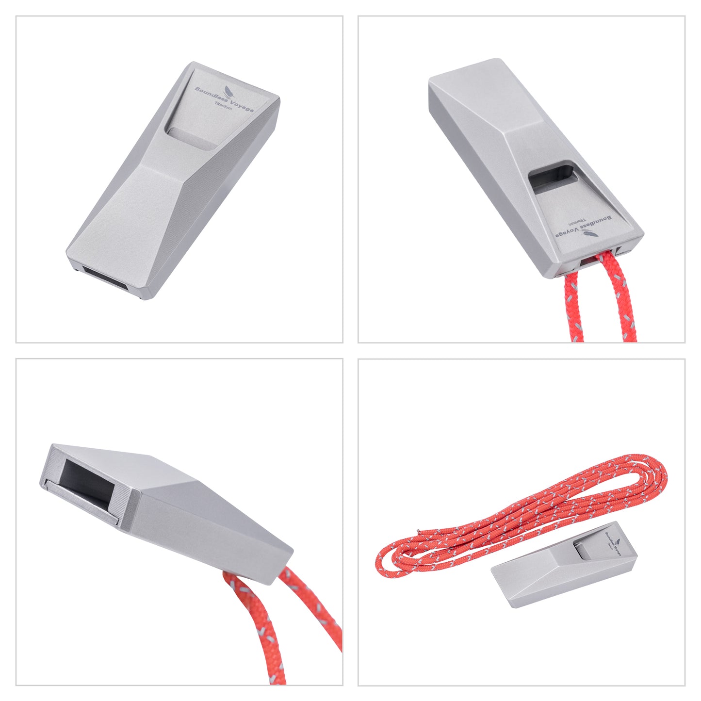 Boundless Voyage Titanium Whistle Emergency Survival Safety Whistles with Lanyard Loud for Outdoor Camping Hiking Coaches Training Sports Keychain Whistle