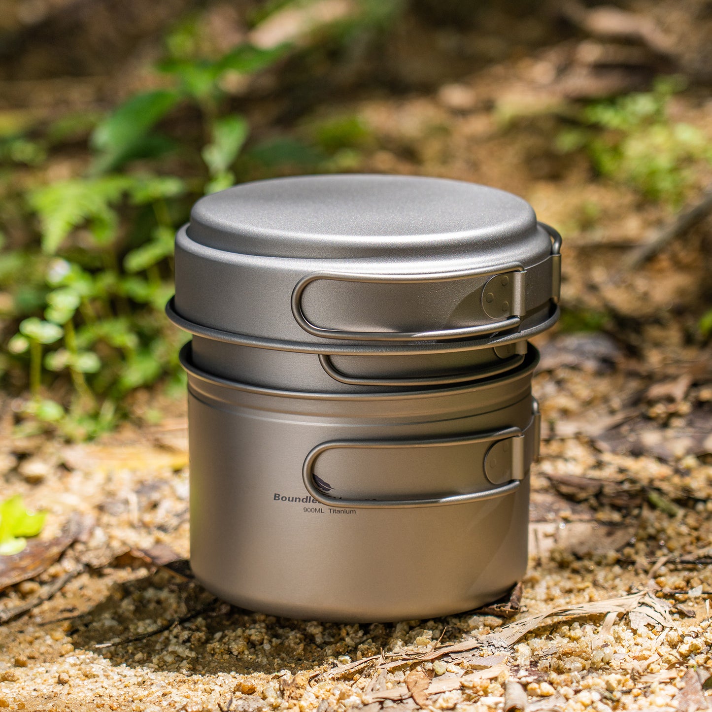 Boundless Voyage Titanium Cookware Set – Ultralight Camping Pot & Frying Pan 500ml + 1080ml, Nesting TA1 Titanium Cooking Set for Backpacking, Hiking & Outdoor Cooking