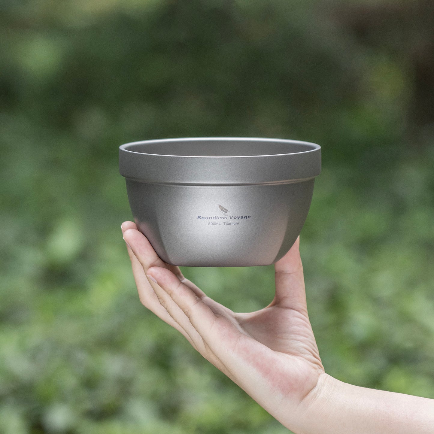 Boundless Voyage 500ml Double Walled Titanium Bowl Oatmeal Food Rice Soup Bowl Ultralight Portable Tableware Outdoor Camping Metal Bowl