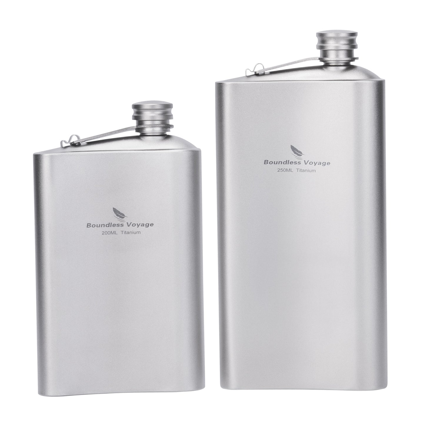 Boundless Voyage Titanium Flask 200ml- Ultralight & Durable Camping Essential - Flavor-Resistant Flask Bottle for Whiskey Vodka Wine Outdoor Travel Equipment