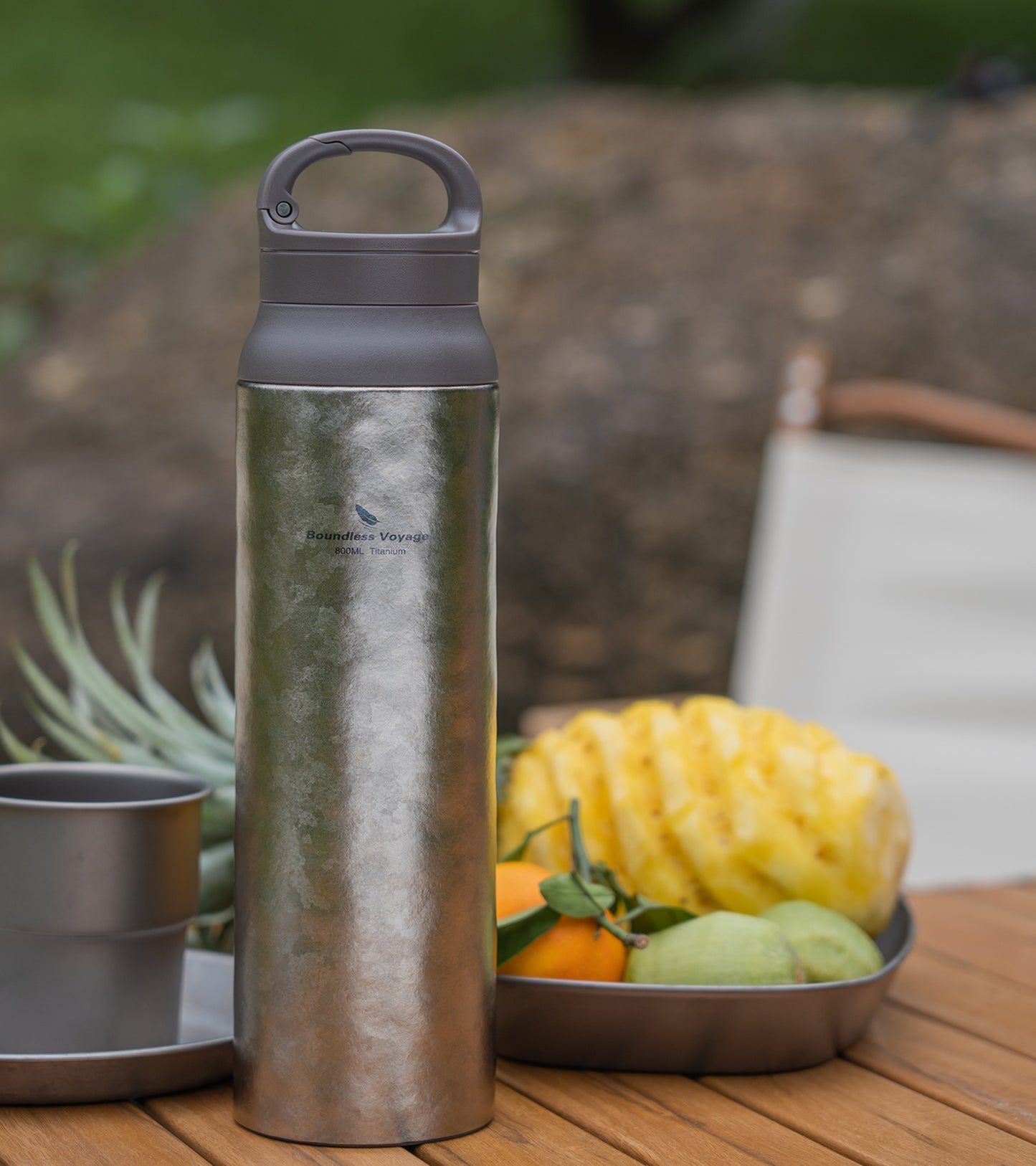 Boundless Voyage Titanium Water Bottle Vacuum Insulated Flask with Lid Water Jug, Keeps Hot or Cold (27oz/800ml)
