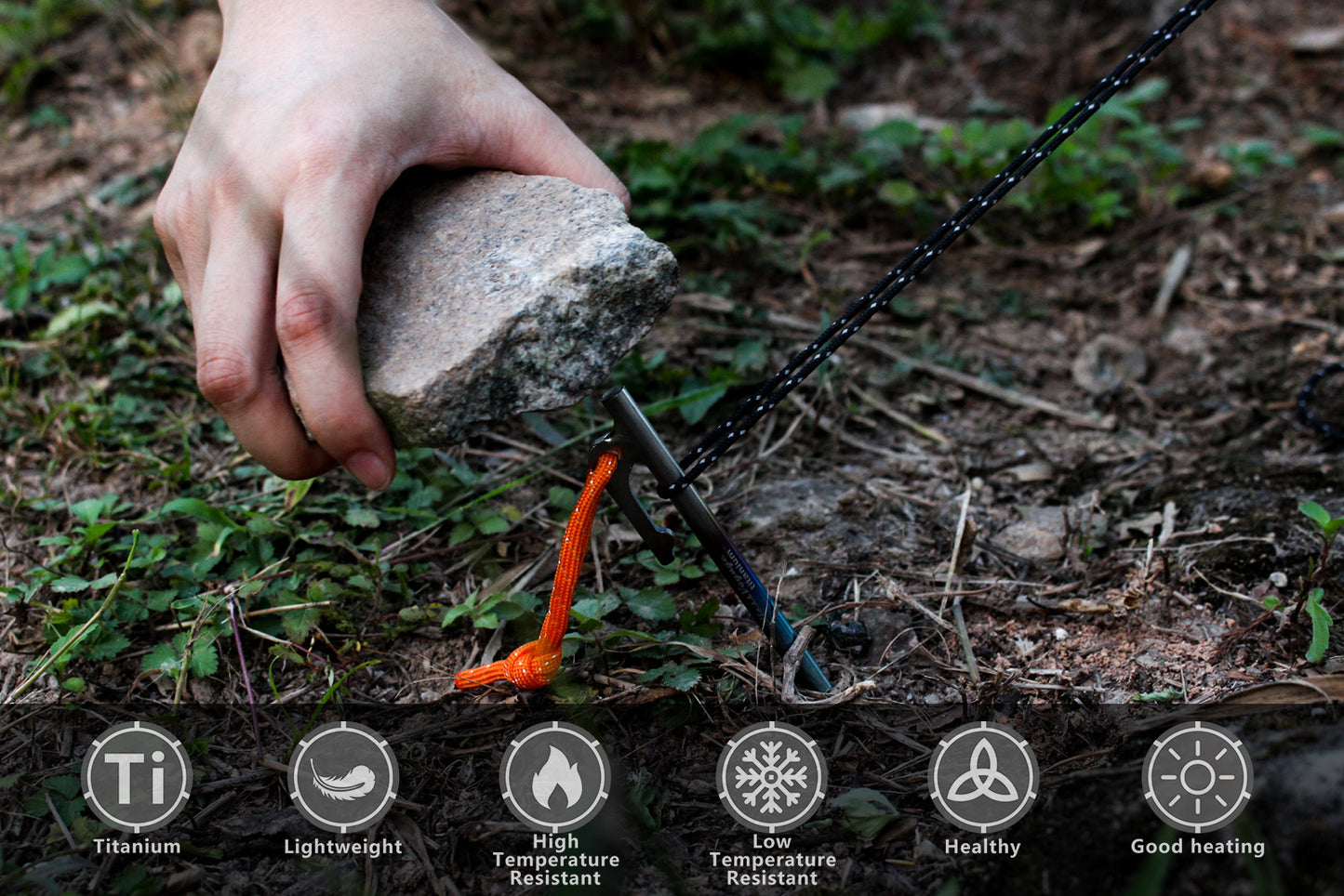 Titanium Tent Pegs | Ultra-Durable, Lightweight & Rust-Resistant for Secure Grounding on Outdoor Adventures