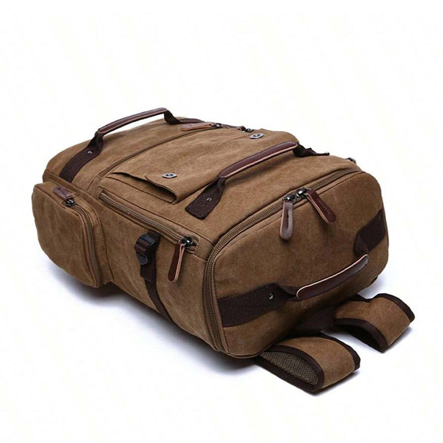 Men’s Canvas Backpack – Large Capacity Laptop Bag for Travel, Work & Casual Use