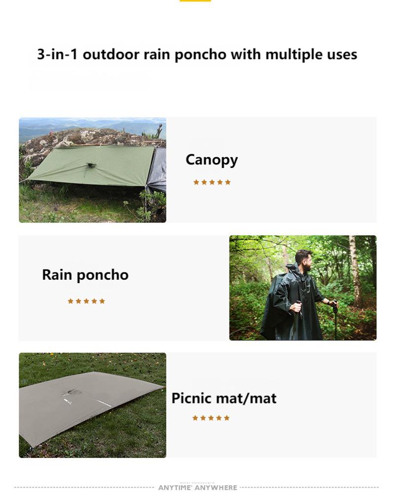 3-in-1 Multifunctional Tactical Rain Poncho for Adults | Waterproof & Breathable | Cycling, Hiking, Camping, and Outdoor Use