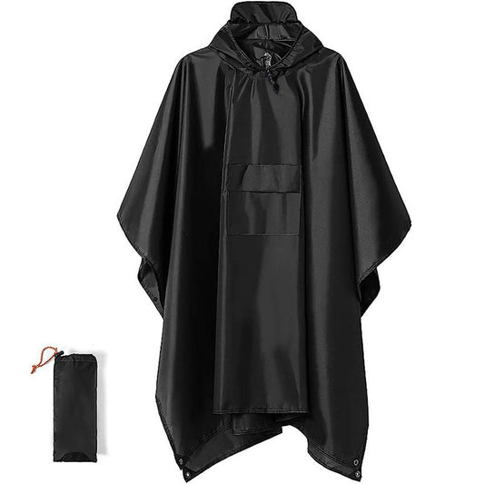 3-in-1 Multifunctional Tactical Rain Poncho for Adults | Waterproof & Breathable | Cycling, Hiking, Camping, and Outdoor Use