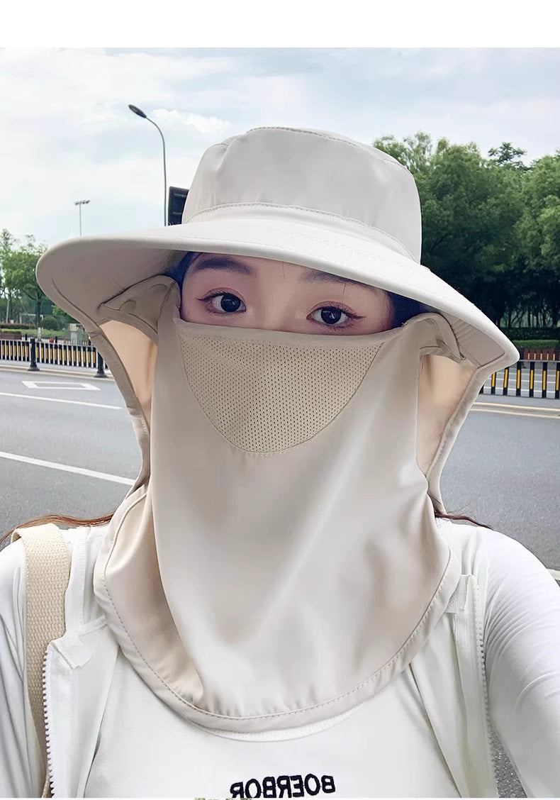 Full-Coverage Sun Hat with Face & Neck Mask – Breathable UV Protection Outdoor Cap for Summer