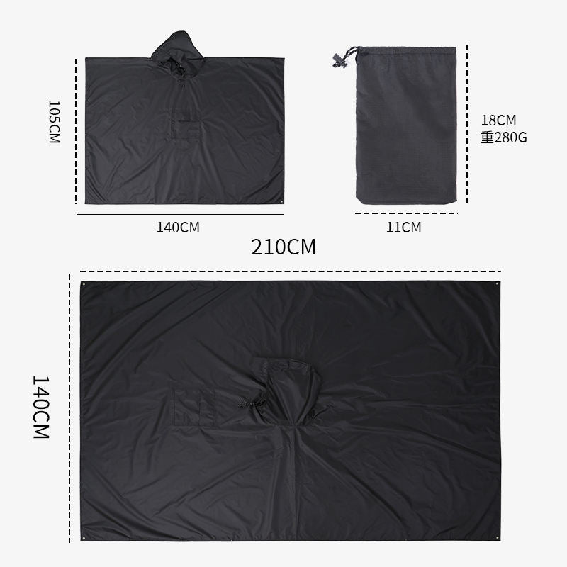3-in-1 Multifunctional Tactical Rain Poncho for Adults | Waterproof & Breathable | Cycling, Hiking, Camping, and Outdoor Use