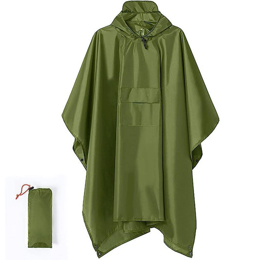 3-in-1 Multifunctional Tactical Rain Poncho for Adults | Waterproof & Breathable | Cycling, Hiking, Camping, and Outdoor Use
