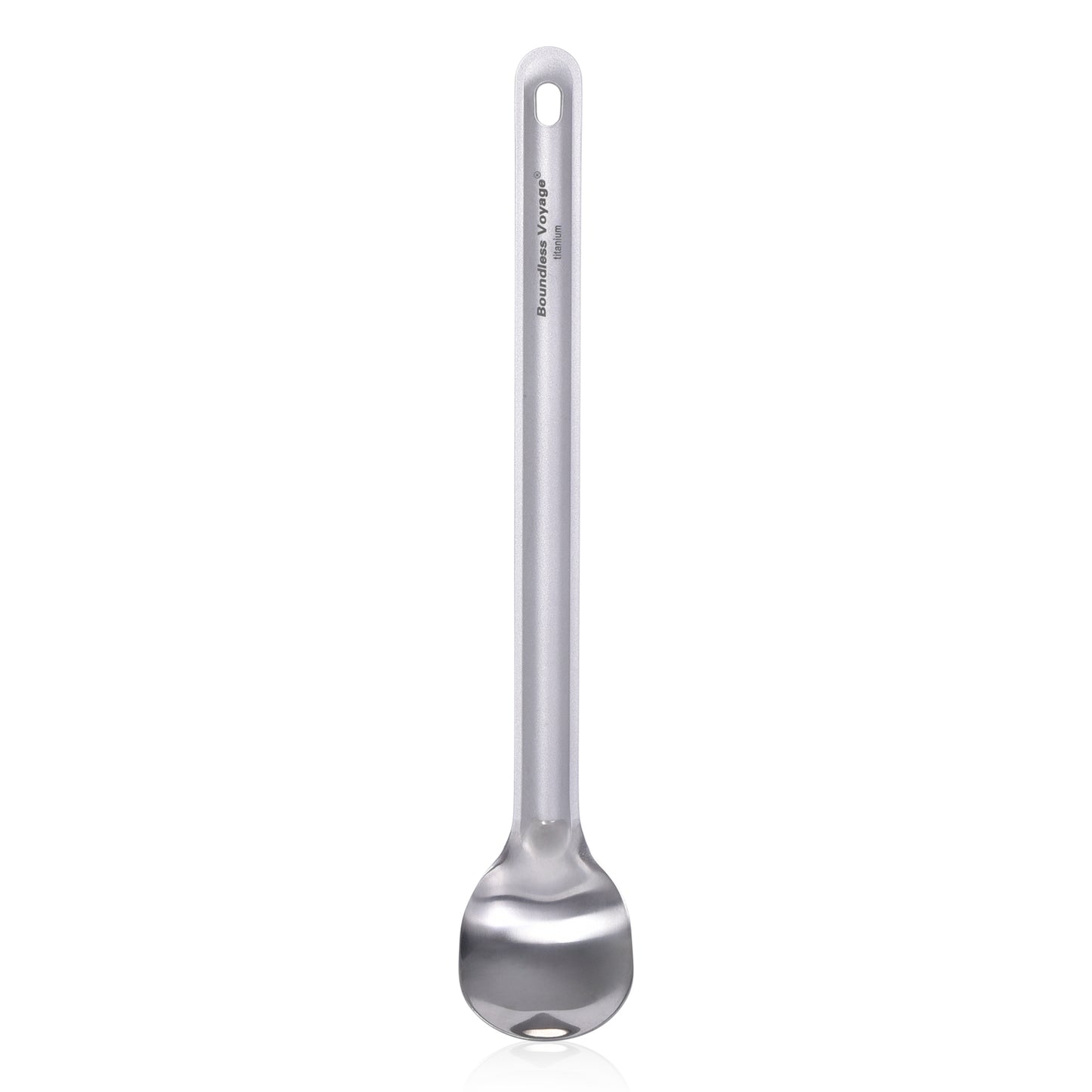 Boundless Voyage Titanium Long Handle Spoon Spork with Hook Outdoor Camping Ultralight Straight Handle Polished Cutlery Tableware