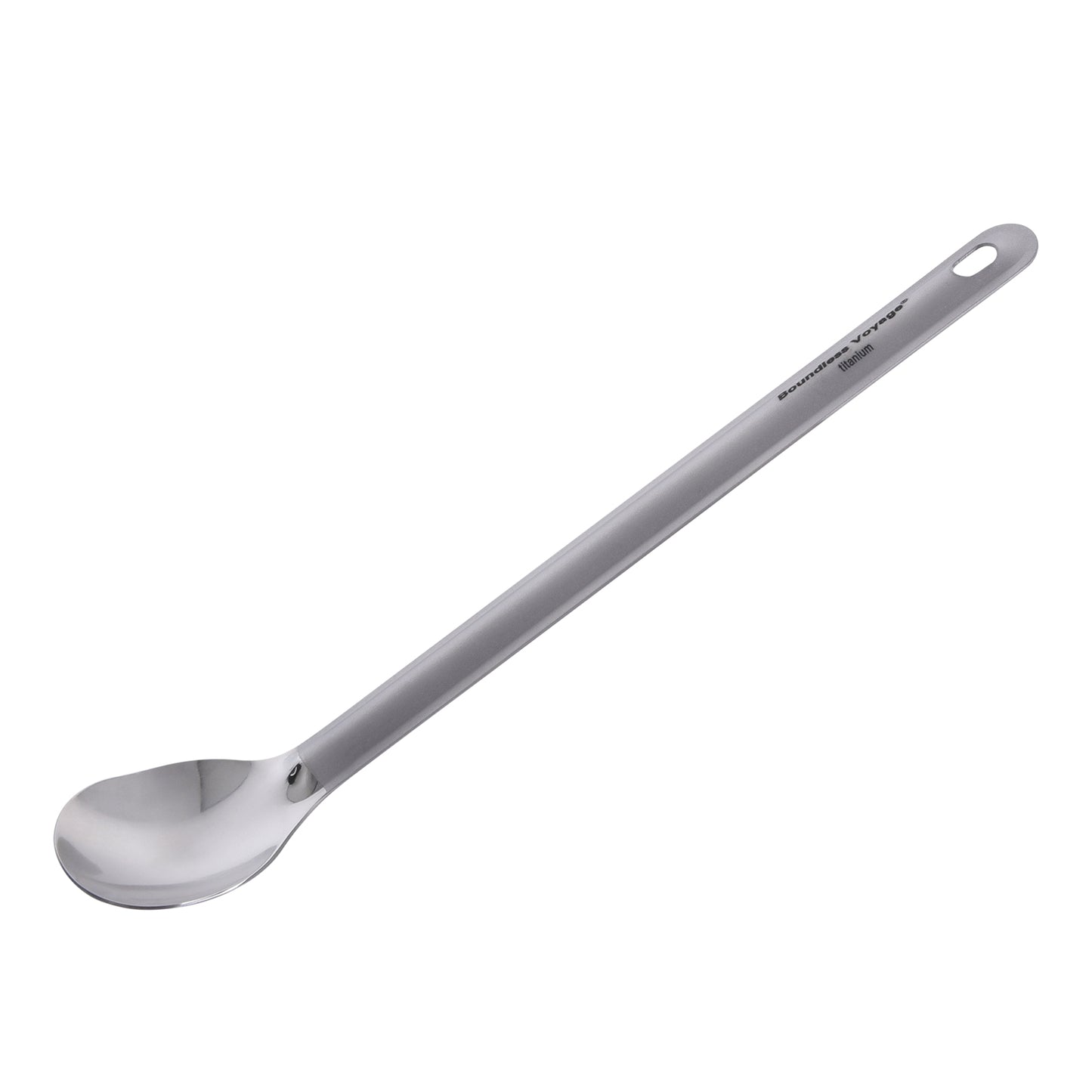Boundless Voyage Titanium Long Handle Spoon Spork with Hook Outdoor Camping Ultralight Straight Handle Polished Cutlery Tableware