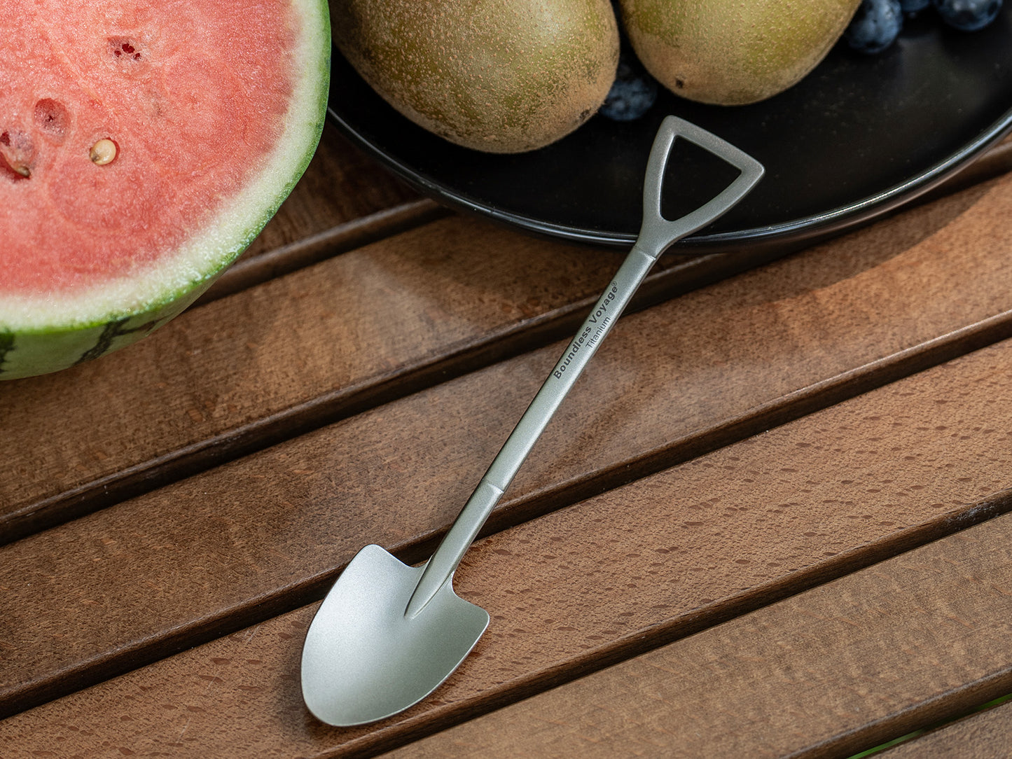 Boundless Voyage Mini Shovel-Shaped Titanium Spoon Creative Cute Dessert, Ice Cream, Fruit, Spoon Lightweight and Durable Tableware Outdoor Camping Home Used