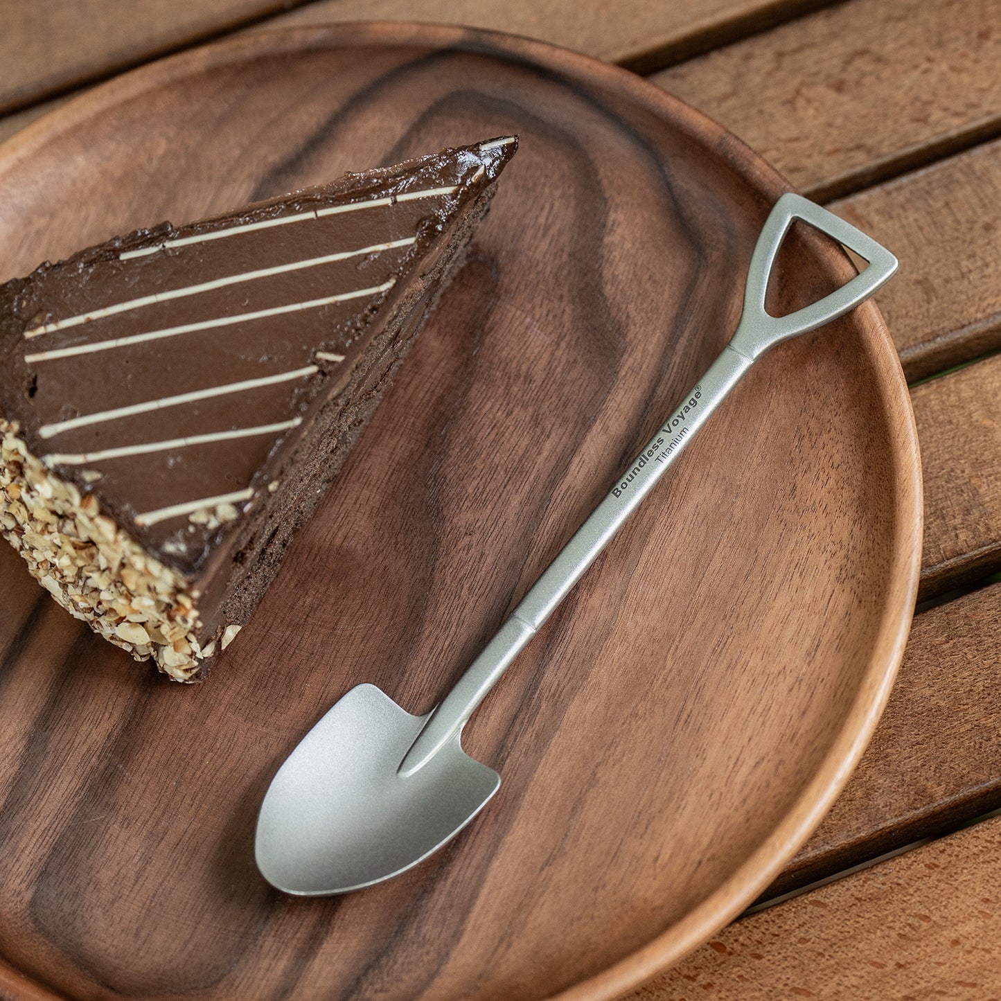 Boundless Voyage Mini Shovel-Shaped Titanium Spoon Creative Cute Dessert, Ice Cream, Fruit, Spoon Lightweight and Durable Tableware Outdoor Camping Home Used