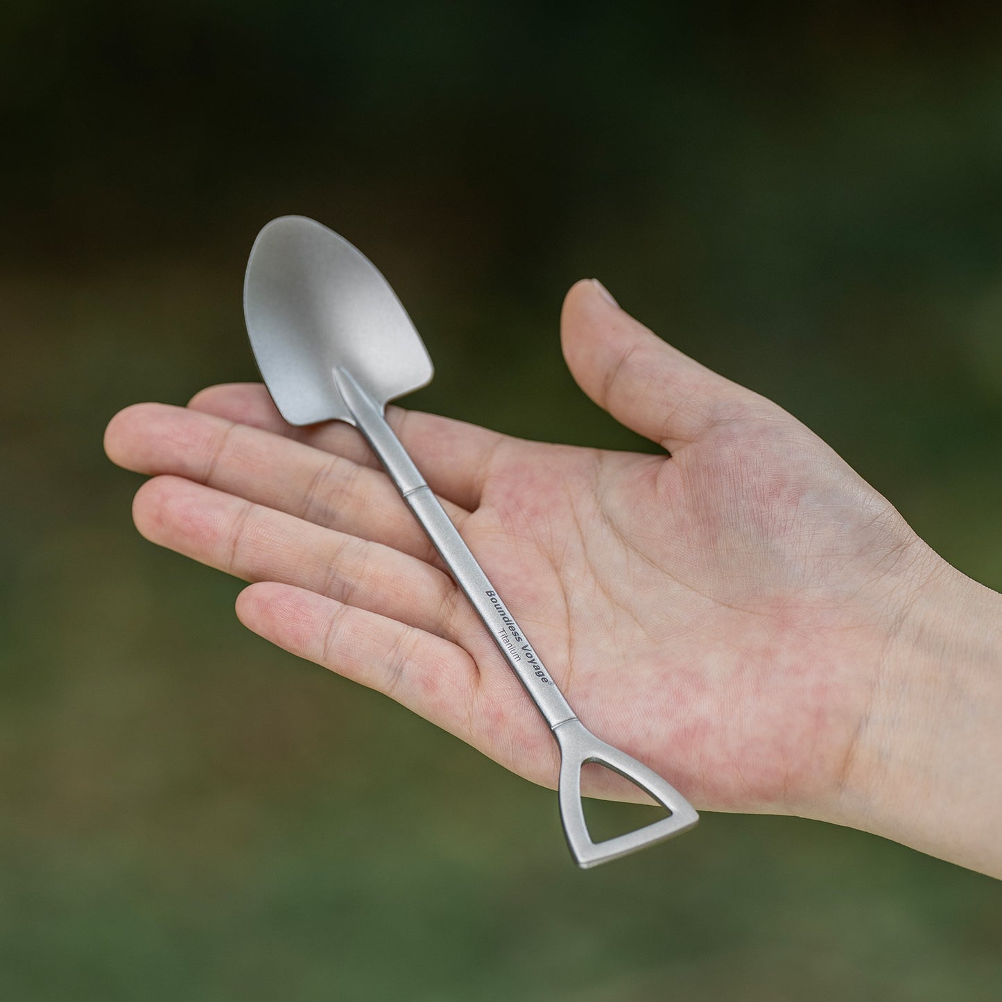 Boundless Voyage Mini Shovel-Shaped Titanium Spoon Creative Cute Dessert, Ice Cream, Fruit, Spoon Lightweight and Durable Tableware Outdoor Camping Home Used