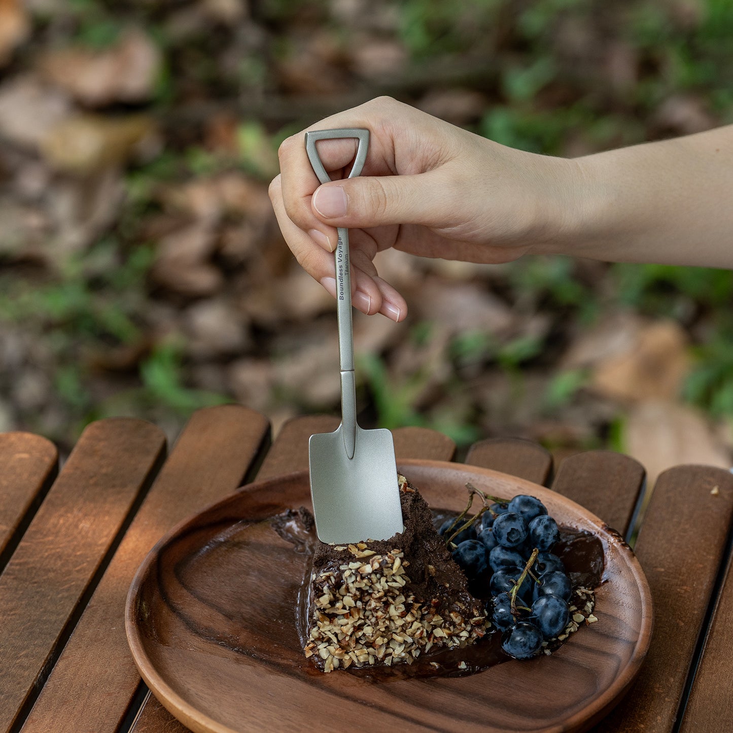 Boundless Voyage Mini Shovel-Shaped Titanium Spoon Creative Cute Dessert, Ice Cream, Fruit, Spoon Lightweight and Durable Tableware Outdoor Camping Home Used