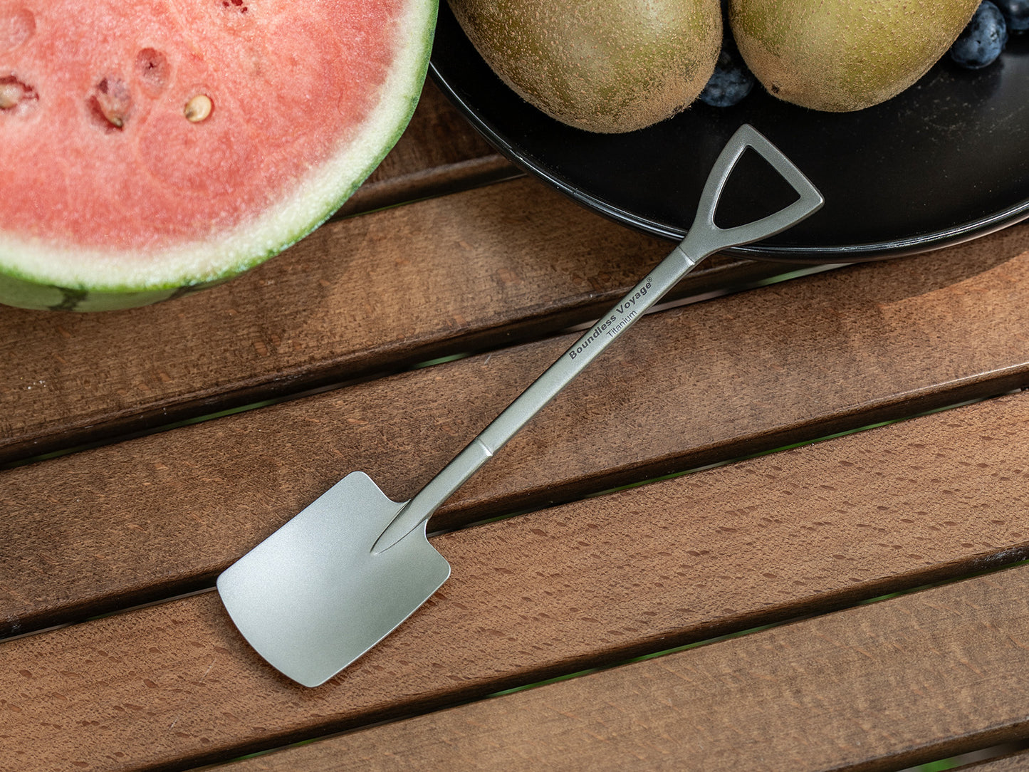 Boundless Voyage Mini Shovel-Shaped Titanium Spoon Creative Cute Dessert, Ice Cream, Fruit, Spoon Lightweight and Durable Tableware Outdoor Camping Home Used