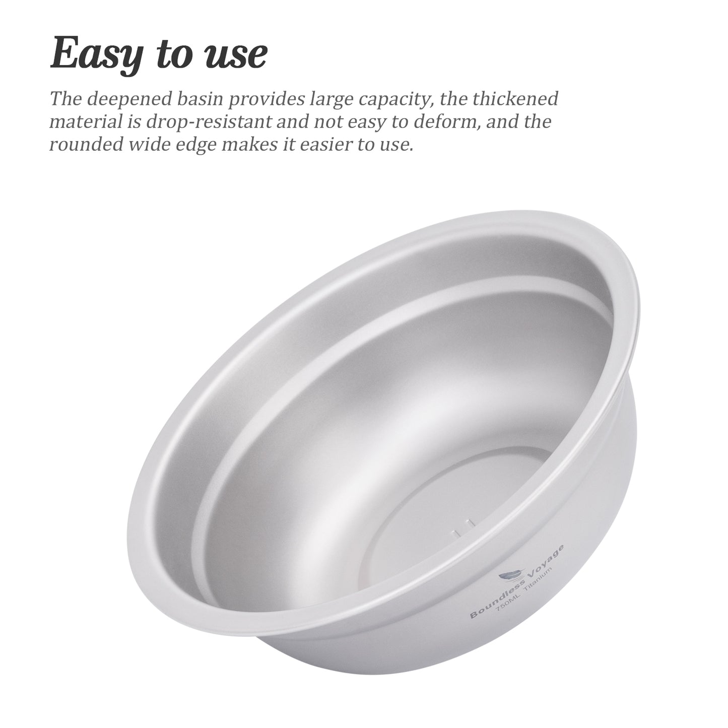 Boundless Voyage 750ml Titanium Bowl Rice Soup Salad Serving Bowl Ultralight Outdoor Camping Travel Durable Portable Tableware