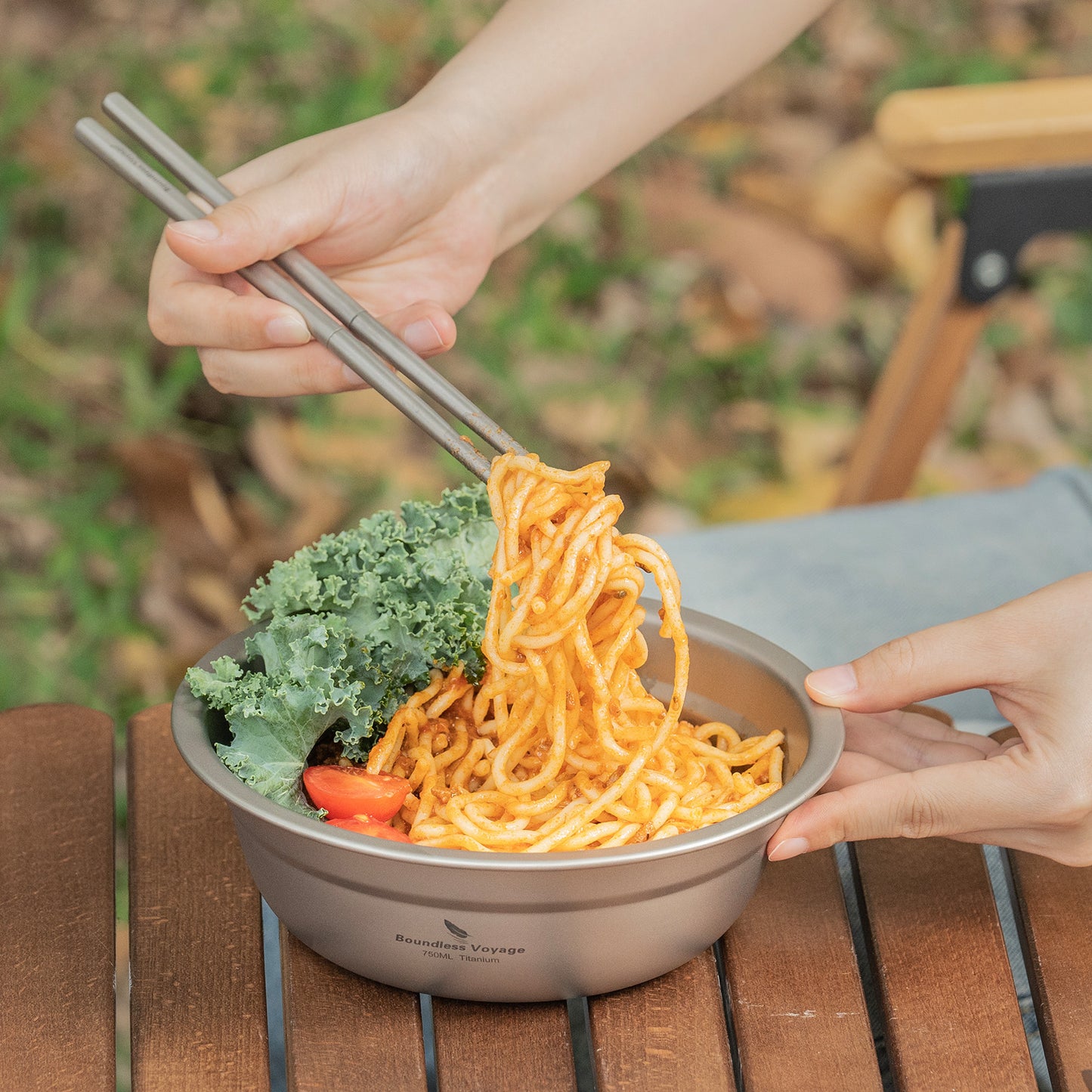 Boundless Voyage 750ml Titanium Bowl Rice Soup Salad Serving Bowl Ultralight Outdoor Camping Travel Durable Portable Tableware