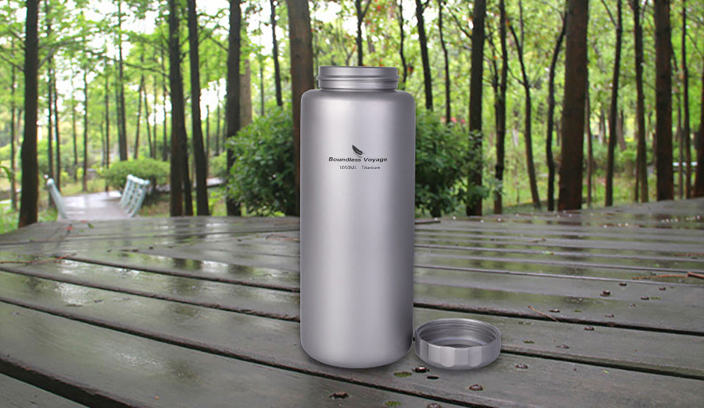 Boundless Voyage Titanium Water Bottle 1050ml For Outdoor Camping Hiking Lightweight Sport Bottle