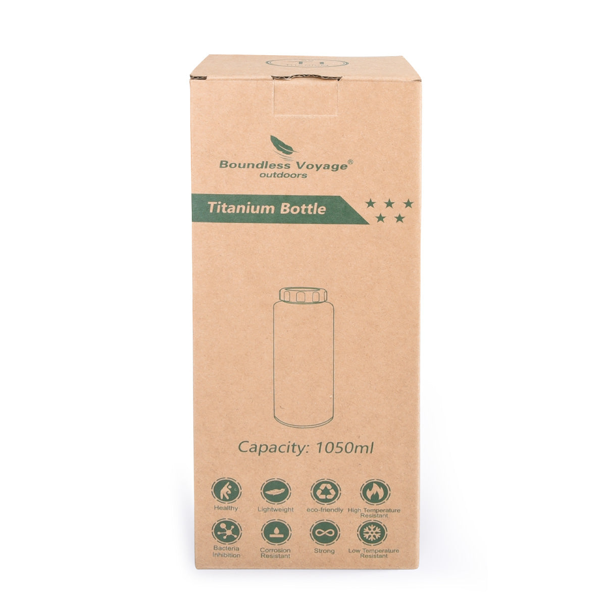 Boundless Voyage Titanium Water Bottle 1050ml For Outdoor Camping Hiking Lightweight Sport Bottle