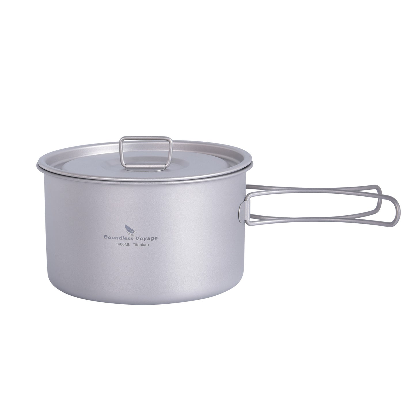 Boundless Voyage Lightweight 1400ml Titanium Pot Outdoor Portable Cooking Set hiking Backpacking Pot for Hiking Trekking Picnic Fishing Mountaineering