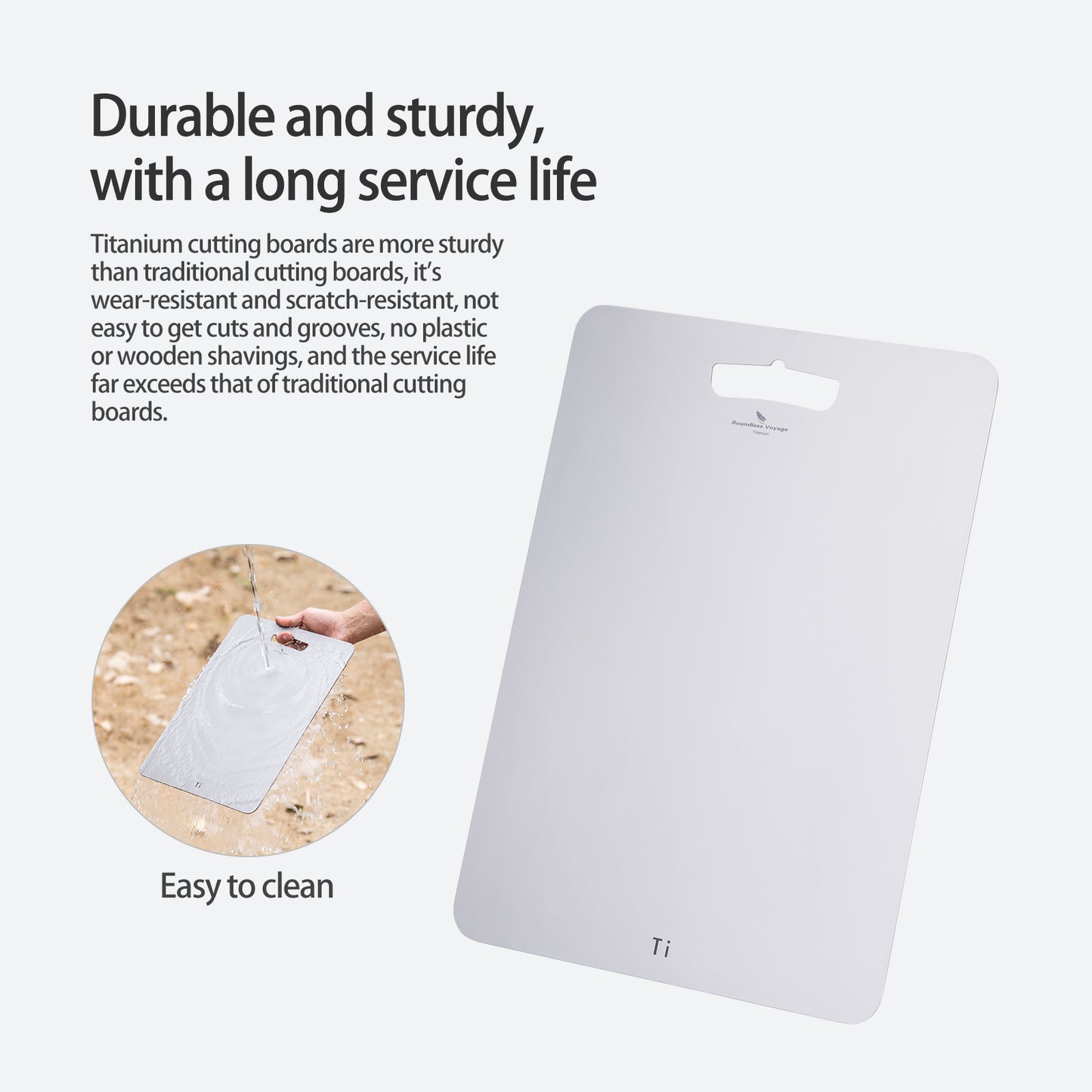 Boundless Voyage Titanium Cutting Board Home Outdoor Camping Fruits Vegetable Meat Chopping Block Cutting Board