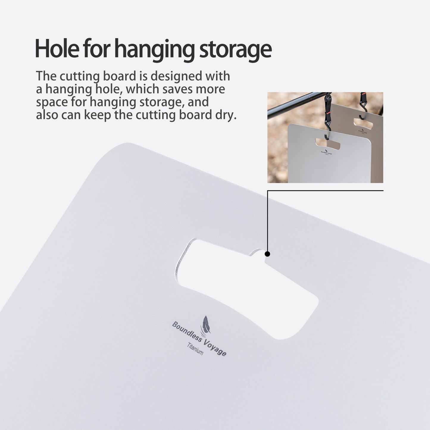 Boundless Voyage Titanium Cutting Board Home Outdoor Camping Fruits Vegetable Meat Chopping Block Cutting Board