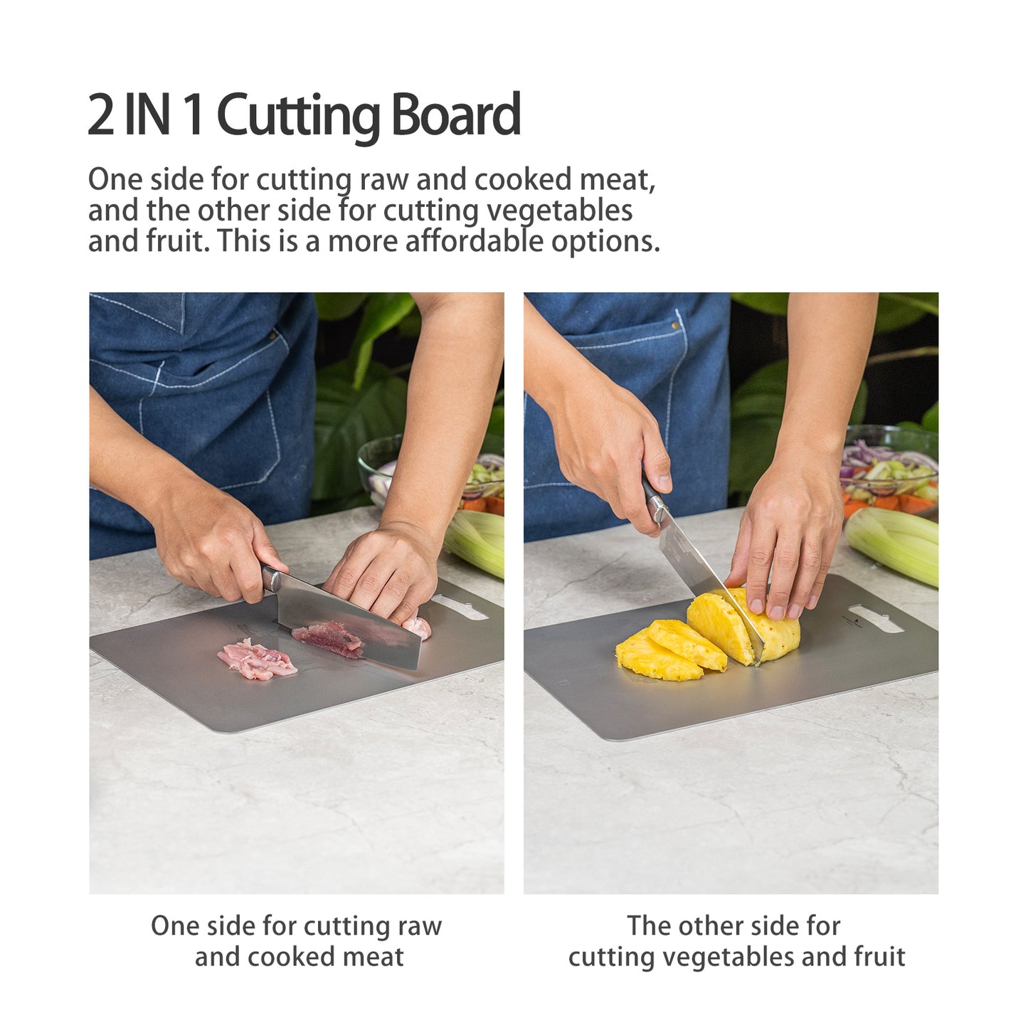 Boundless Voyage Titanium Cutting Board Home Outdoor Camping Fruits Vegetable Meat Chopping Block Cutting Board