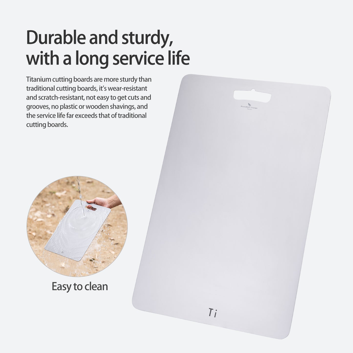 Boundless Voyage Titanium Cutting Board Home Outdoor Camping Fruits Vegetable Meat Chopping Block Cutting Board