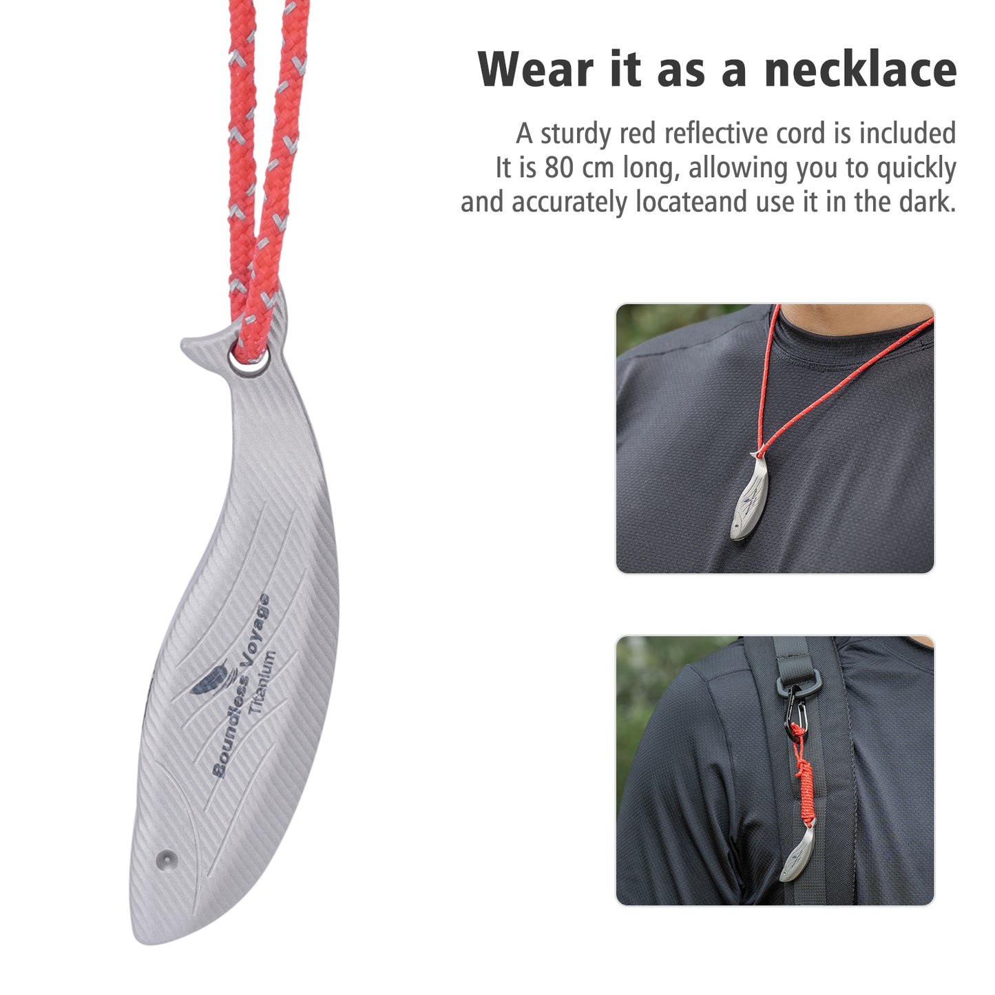 Boundless Voyage 120dB Titanium Survival Whistle Compact Emergency Safety Whistle Ultra-Light & Anti-Corrosion Rust-Proof Whistles for Outdoor, Hiking, Camping & Rescue