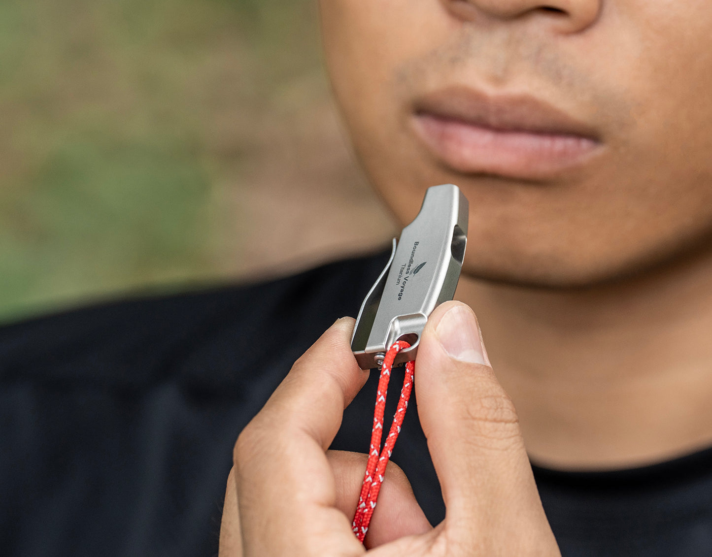 Boundless Voyage 120dB Titanium Survival Whistle Compact Emergency Safety Whistle Ultra-Light & Anti-Corrosion Rust-Proof Whistles for Outdoor, Hiking, Camping & Rescue