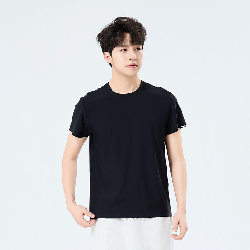 Summer Ice Silk Quick Dry T-Shirt Unisex Short Sleeve Lightweight Breathable Sports Top for Running & Fitness