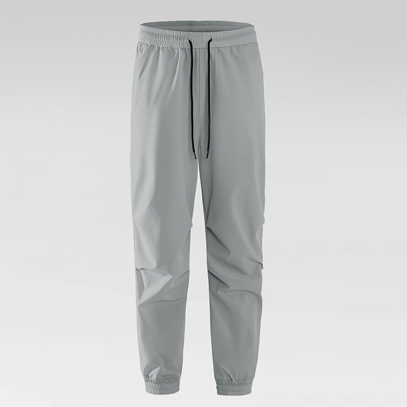 Unisex Summer Quick-Dry Joggers – Loose Fit, Long Pants for Outdoor Hiking & Casual Wear, Drawstring Cuffed Ankles