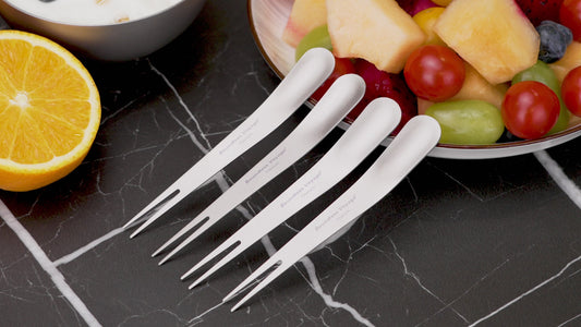 Boundless Voyage Titanium Dual-Use Fork Spoon Set – 5pcs Ultralight (5.6g Each), Camping Cutlery with Drawstring Bag for Fruit, Coffee, Ice Cream & Outdoor Travel