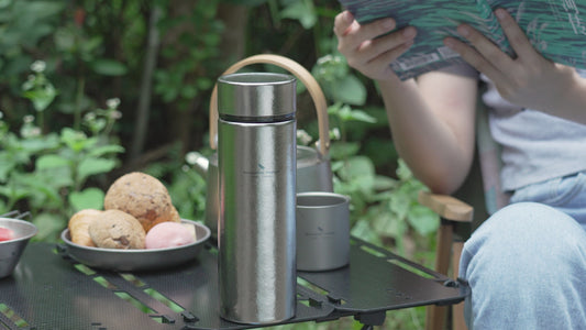 Boundless Voyage Titanium Thermos Bottle with Lid Double-Walled Insulated Water Mug 550ml