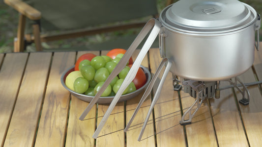 Boundless Voyage 10 inch Titanium Ultralight Grill BBQ Tongs Multipurpose Tweezers for Kitchen Food Tongs Buffet Salad Steak Clip Grill Accessories Anti-scalding