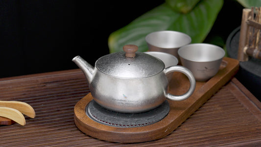 260ml Titanium Teapot with Filter Durable Chinese Kung Fu Tea Set for Adults Lightweight Travel Portable Tea Pot with Wide Spout for Loose Leaf