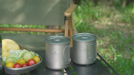 Boundless Voyage 450ml Pure Titanium Mug with Lid – Ultralight & Durable Camping Cup