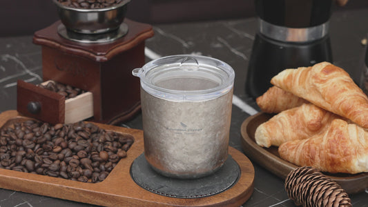 Boundless Voyage Titanium Double-Walled Coffee Cup with Lid Wine Tea Water Mug 240ml