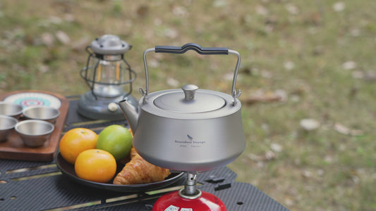 Boundless Voyage 800ML Titanium Kettle with Filter & Folding Handle Ultralight Teapot Outdoor Camping Water Jug for Loose Tea Ti3093D