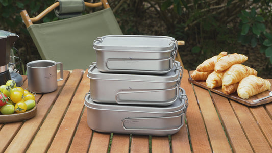 Boundless Voyage Titanium Bento with Lid & Handle Outdoor Camping Tableware Cookware Leak Proof Lunch Box Container